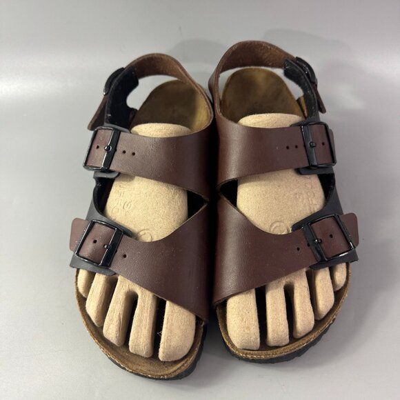 Birki\'s by Birkenstock Milano Soft Footbed Sandals, Brown/Black, Size 41 main image 4